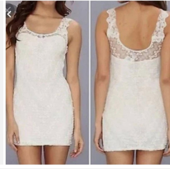 Free People Dresses & Skirts - Free people bodycon metallic lace dress sz XS *Q